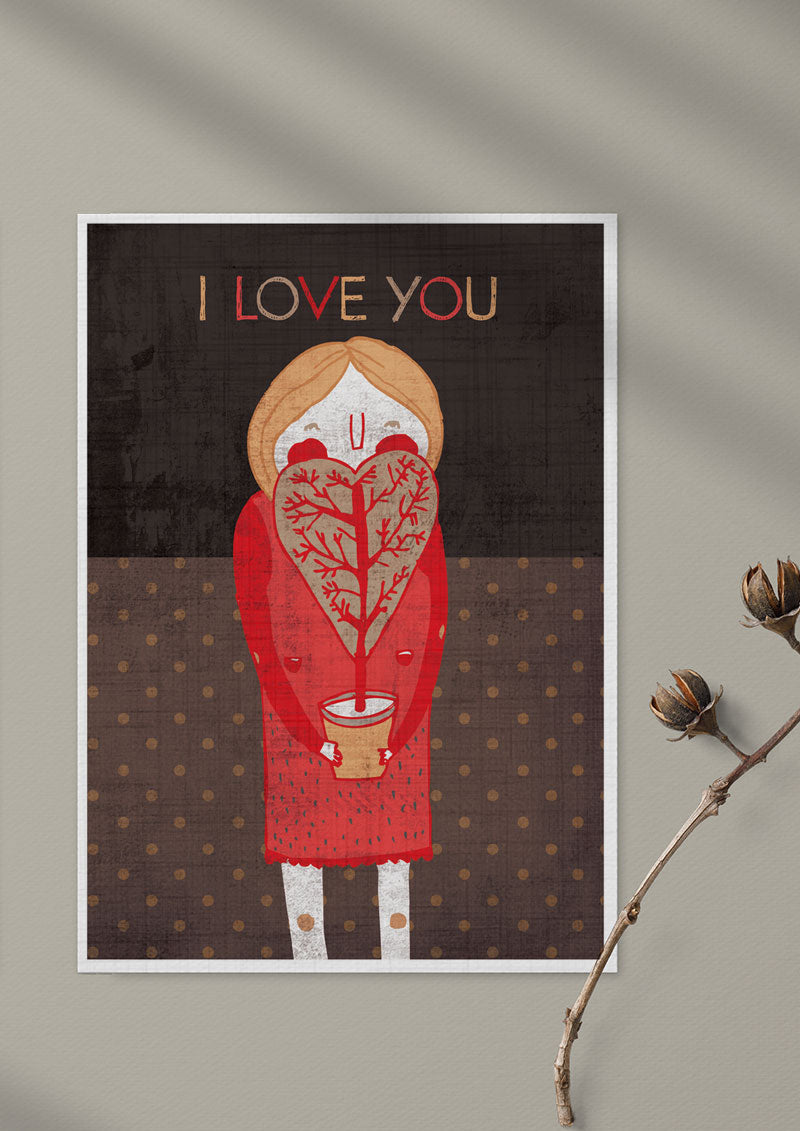 I love you postcard