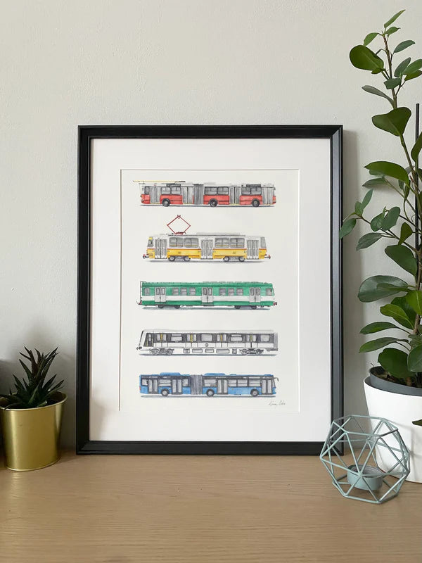 Budapesti járművek giclée nyomat