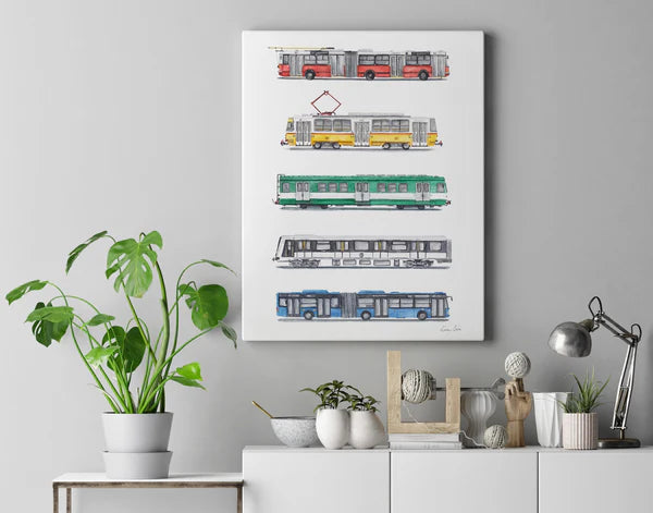 Budapesti járművek giclée nyomat