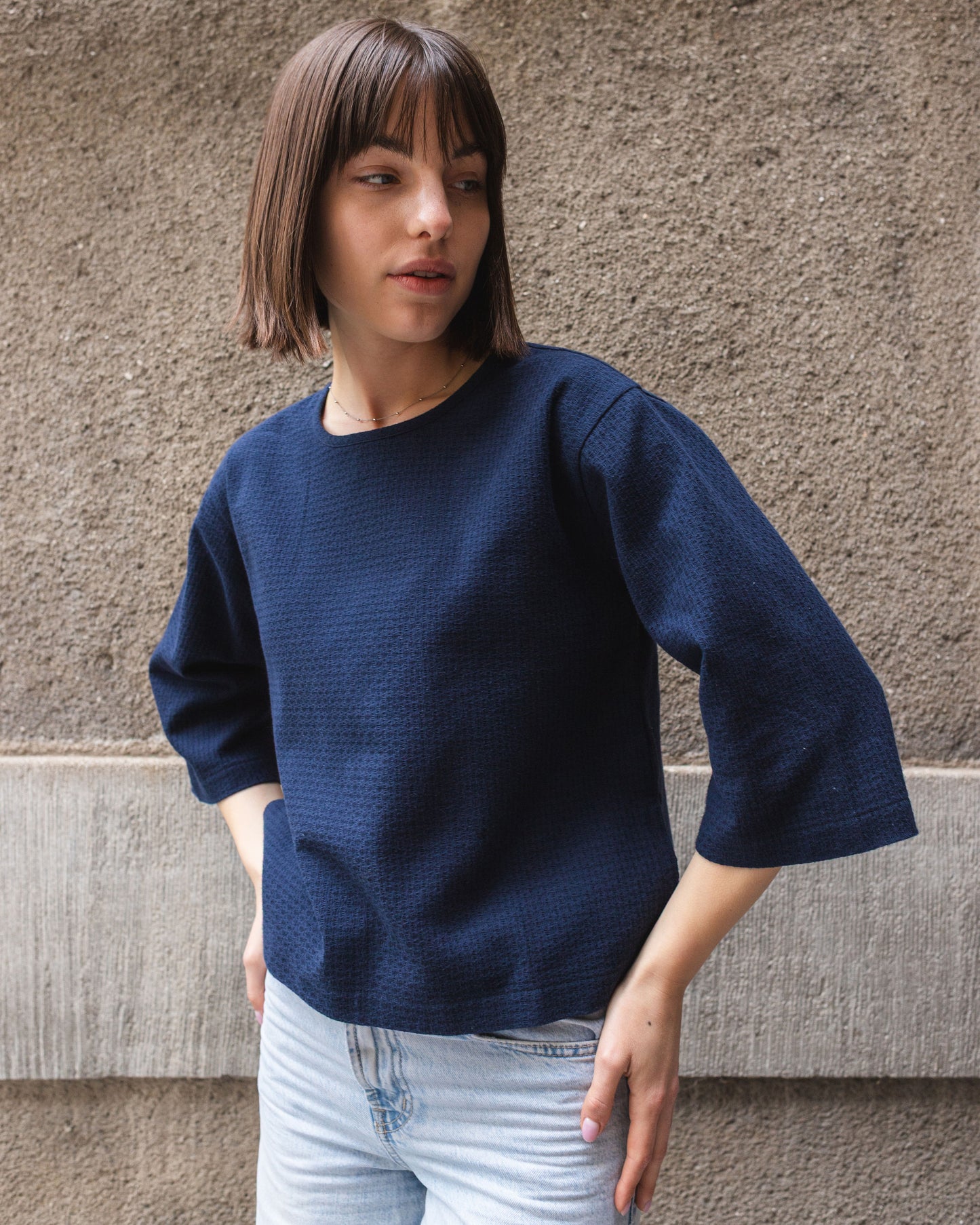 WAFFEL TOP / NAVY