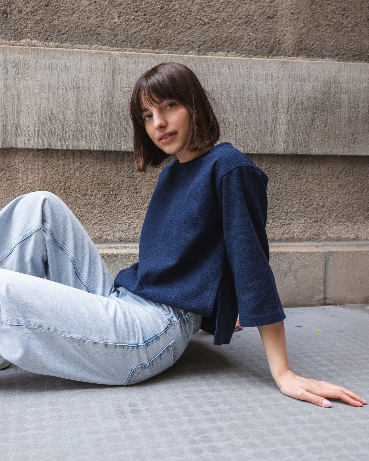 WAFFEL TOP / NAVY