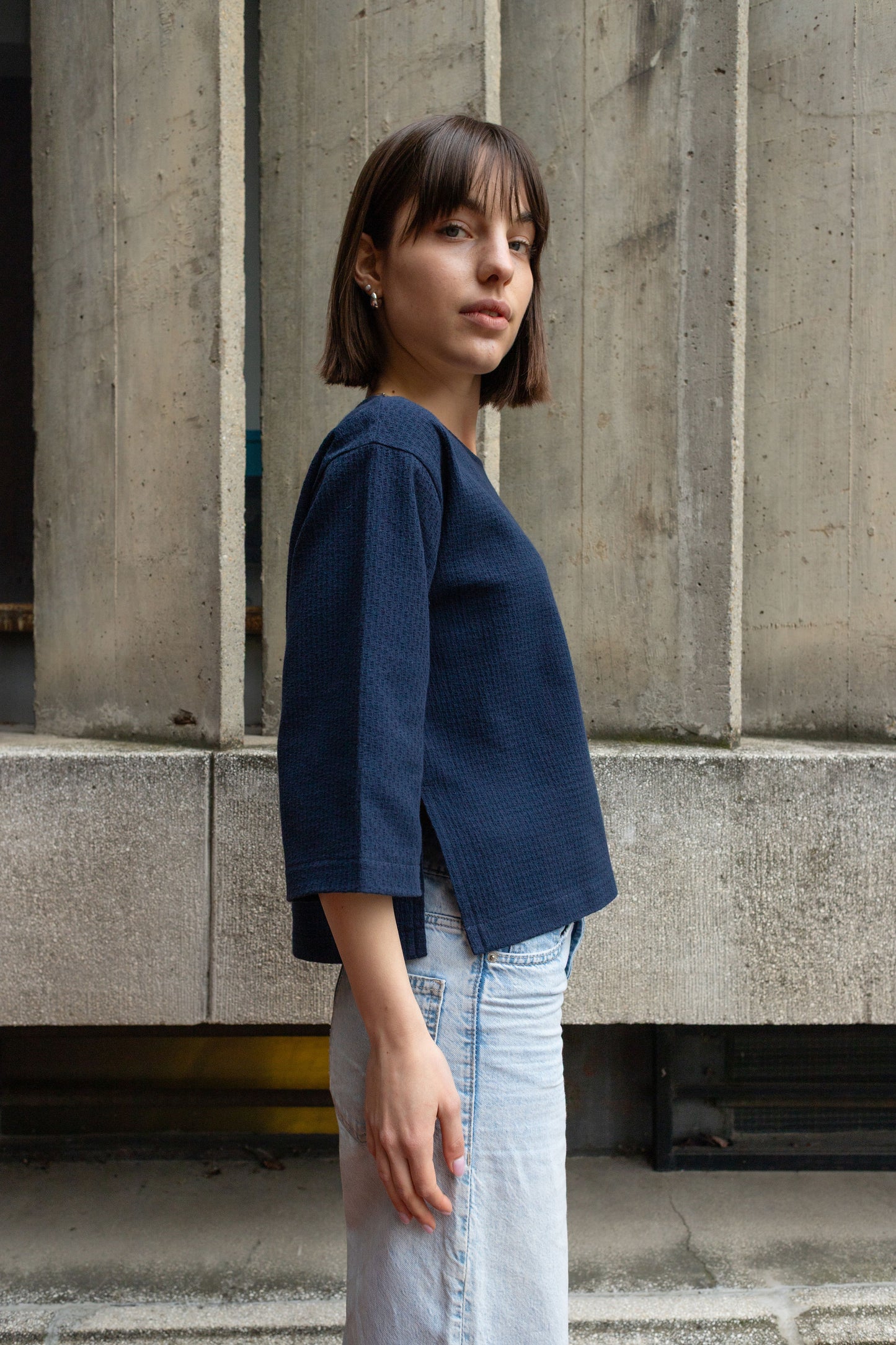 WAFFEL TOP / NAVY