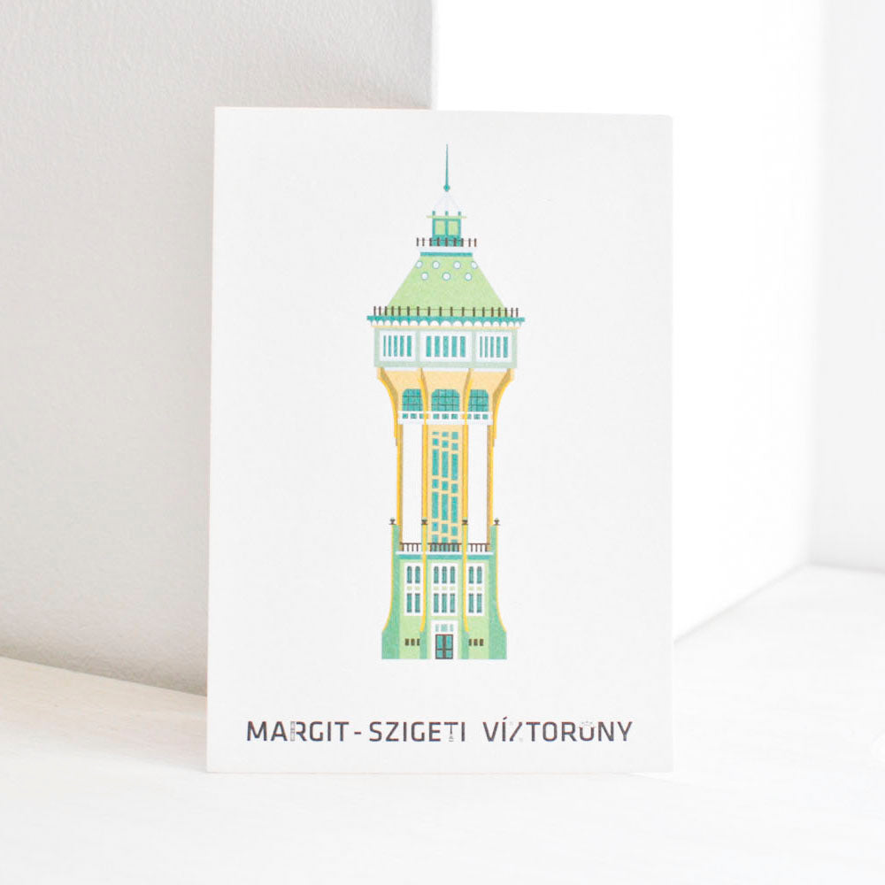 Margit-sziget Víztorony képeslap
