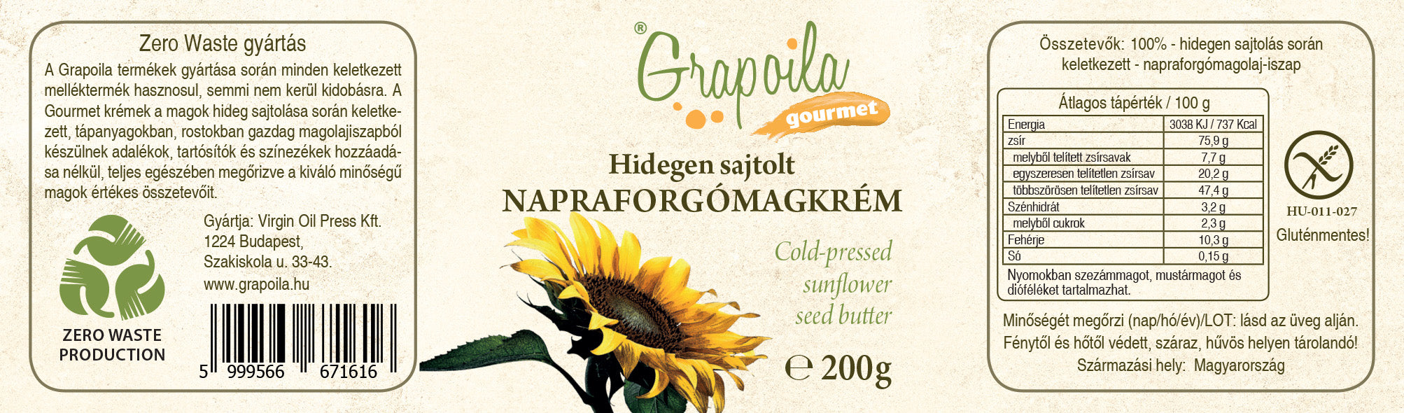 Sunflower seed cream