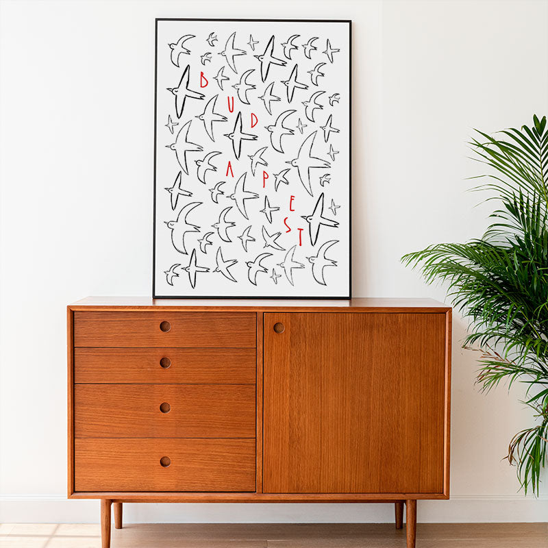 Budapest birds print 