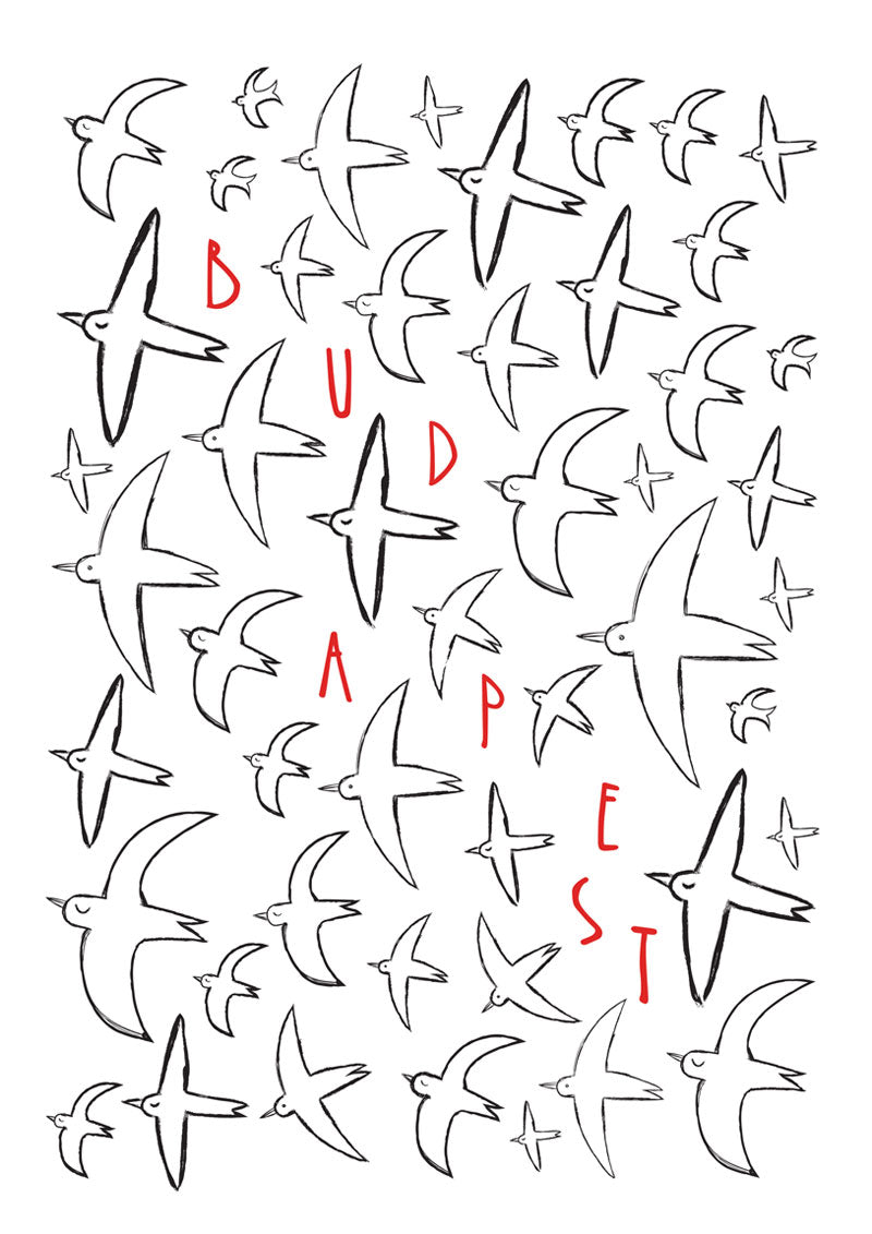 Budapest birds print 