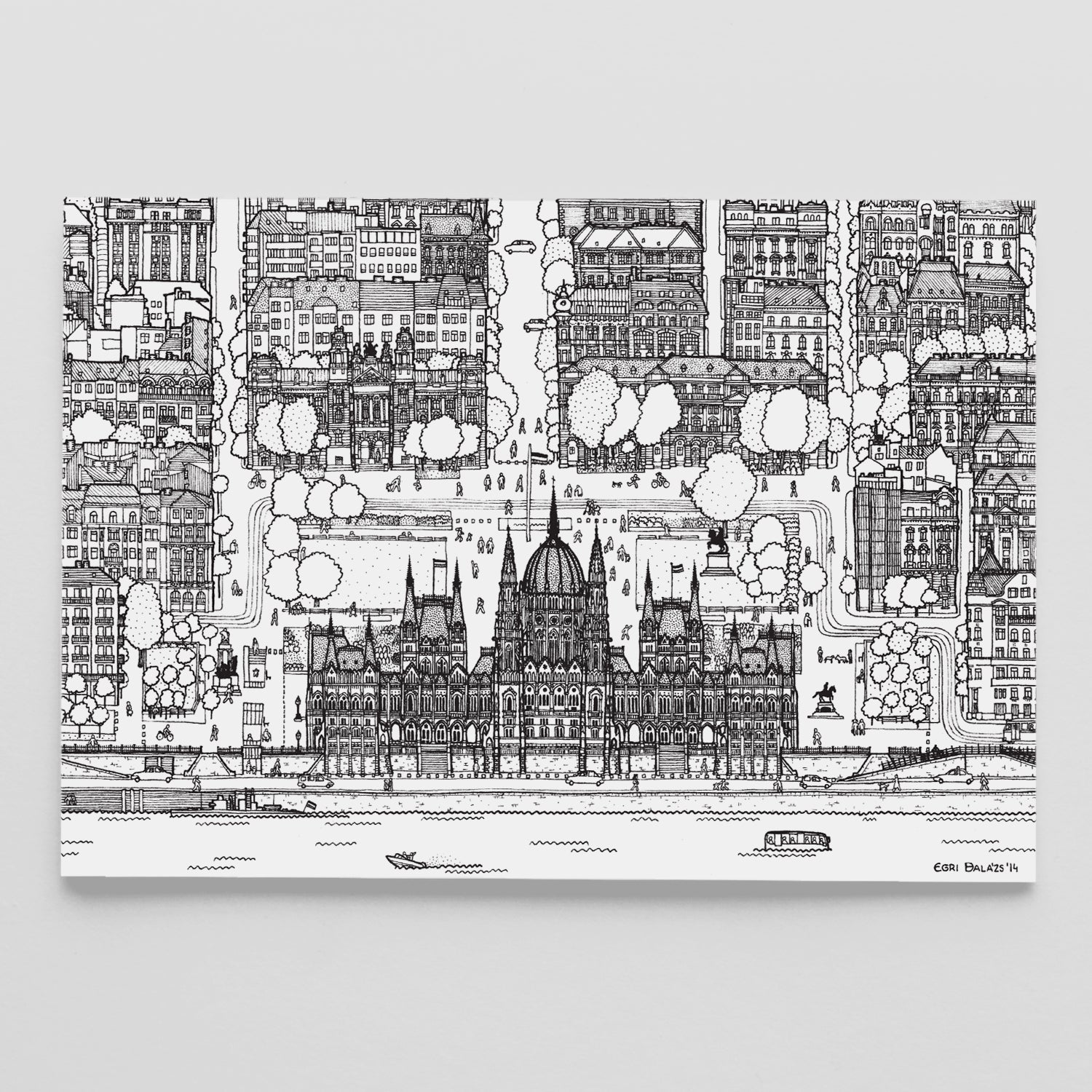 Parlament mágnes fekete-fehér