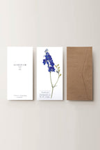 Herbarium kerti szarkaláb üdvözlőlap - fehér