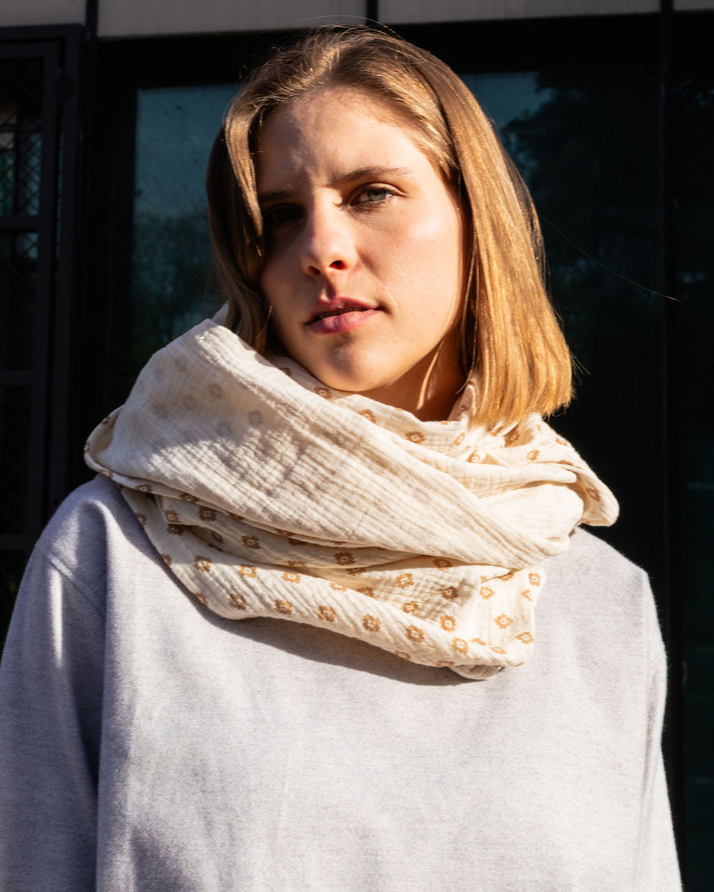 GAUZE SCARF BIG / GEO EYE