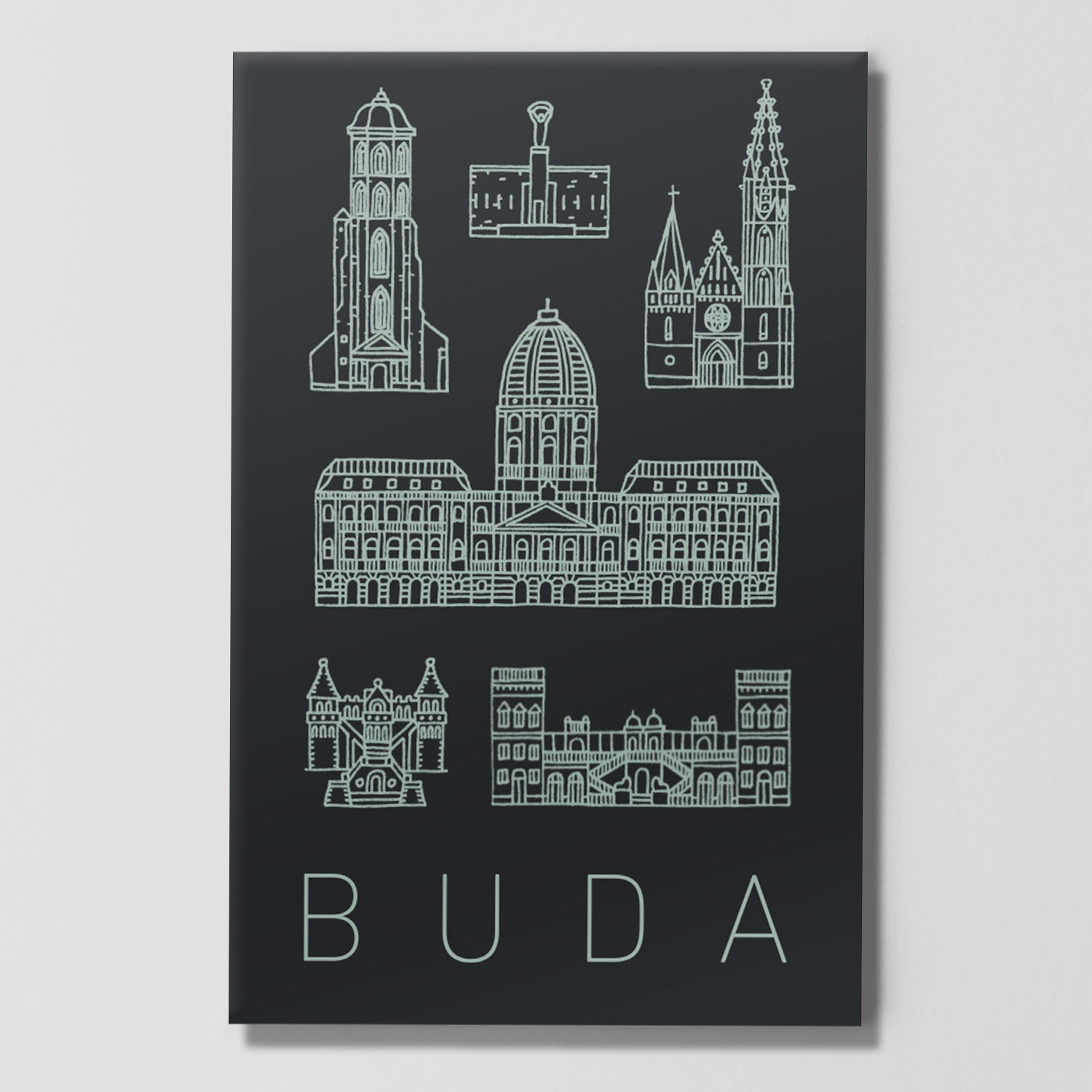 Buda mágnes - fekete