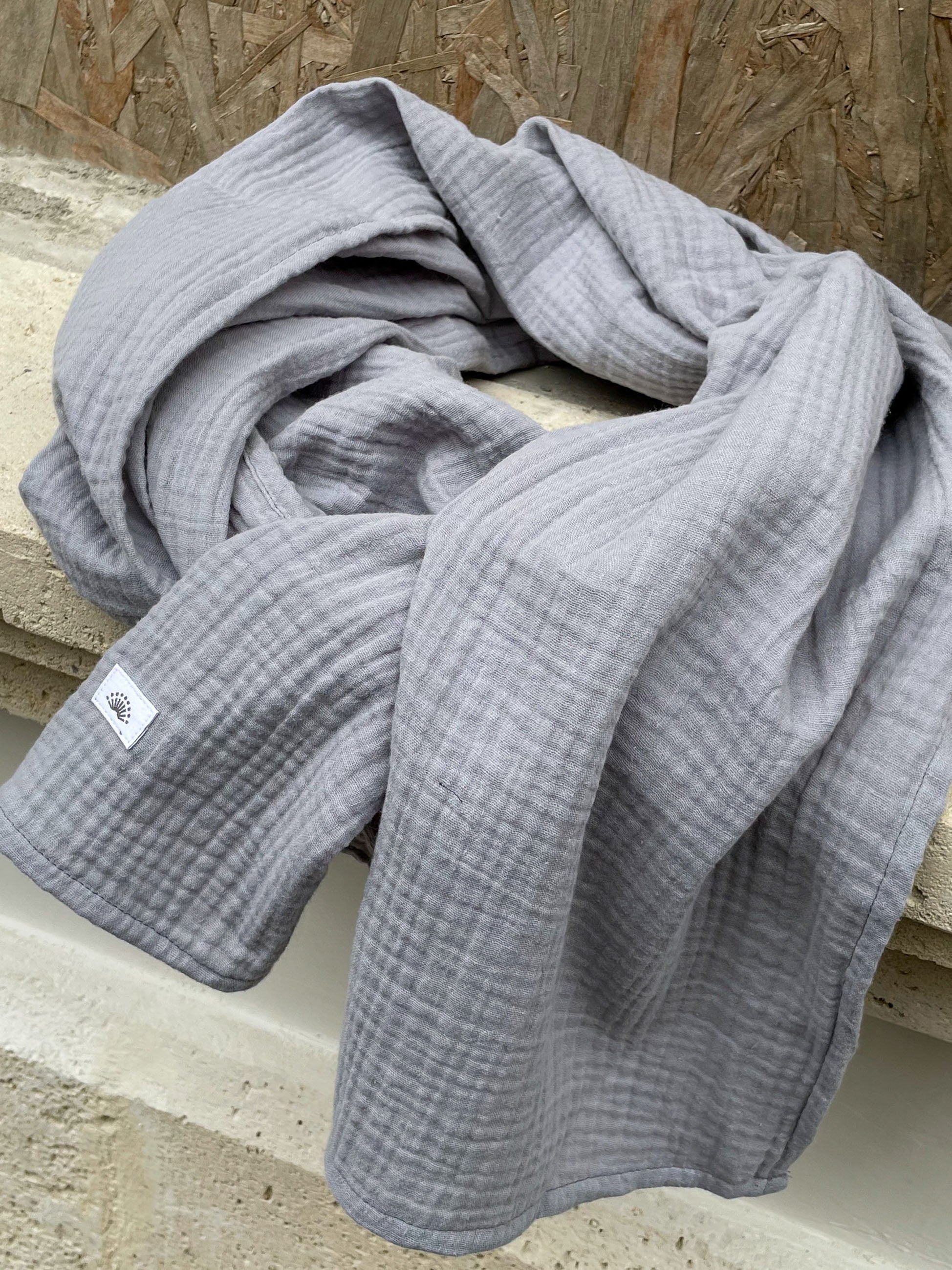 GAUZE SCARF BIG / GREY