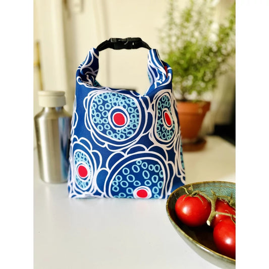 Autistic Art Lunch Bag - Blue Flowers