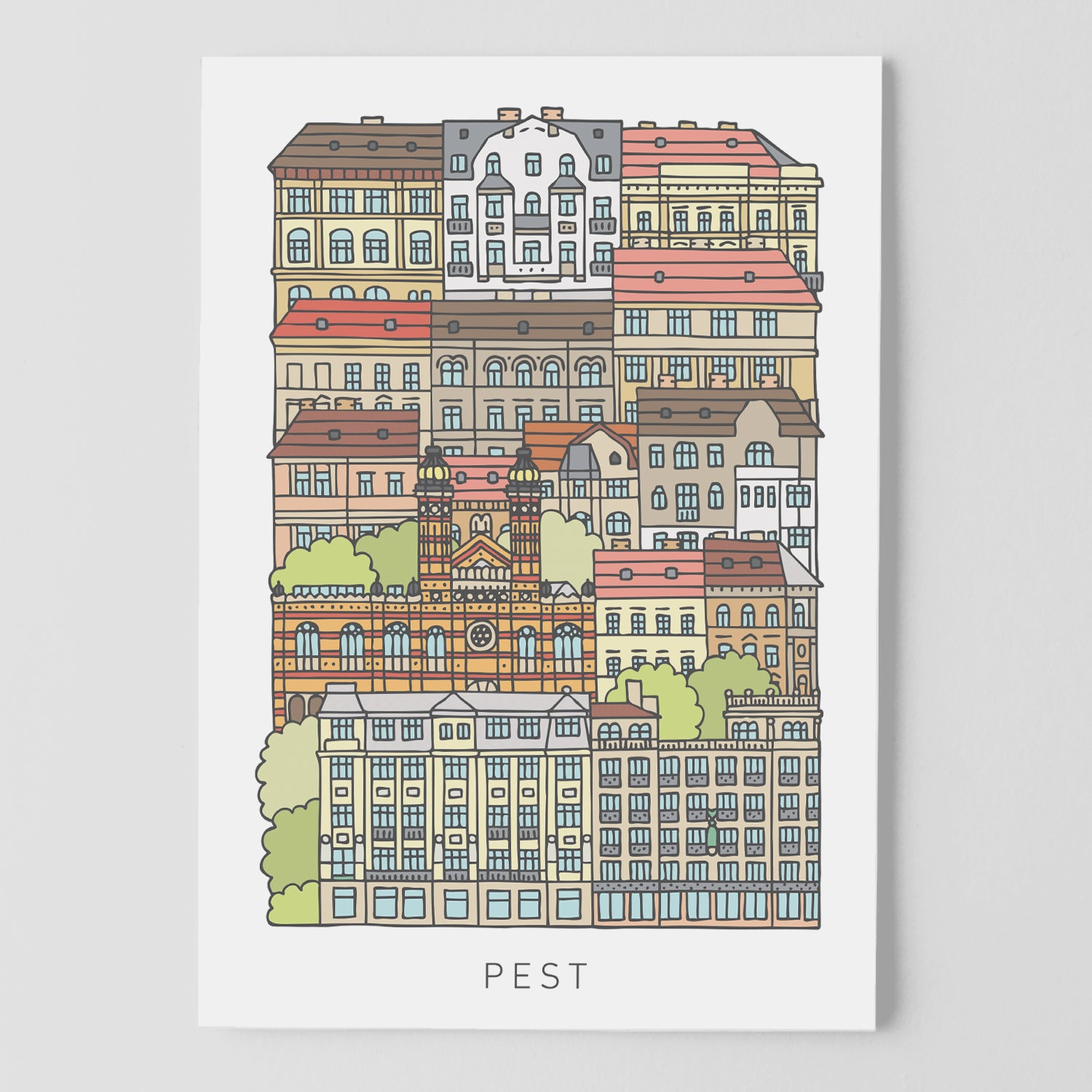 Pest postcard / print