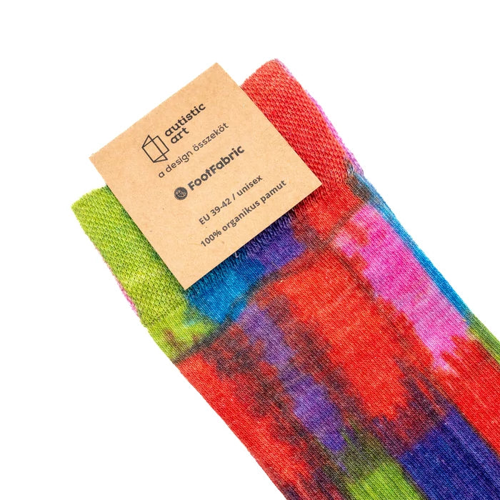 Calcetines de campos de arte autista
