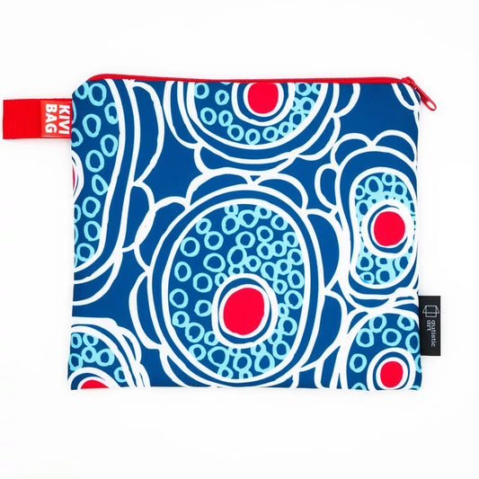 Autistic Art Zipper Bag - Blue flowers