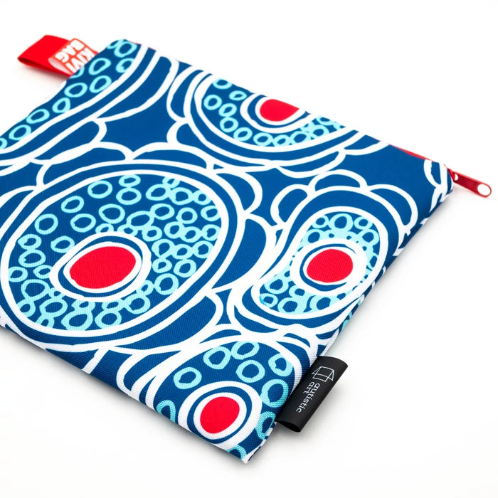 Autistic Art Zipper Bag - Blue flowers