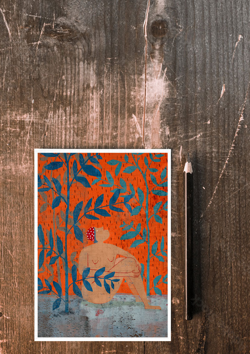 Rainy days postcard 