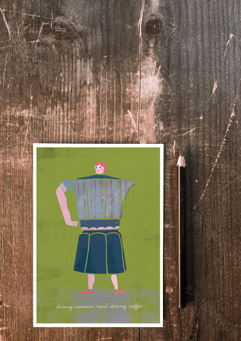 Strong women postcard 