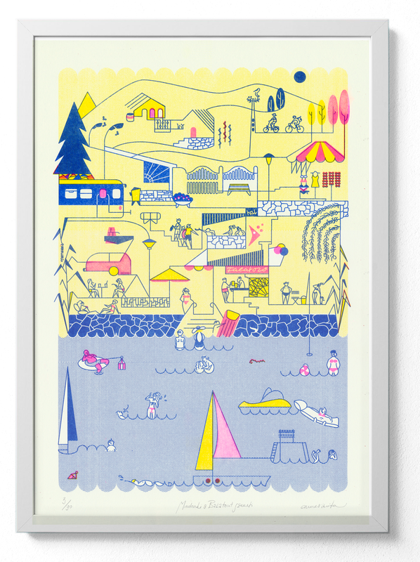 Everyone loves Lake Balaton funny print A3 