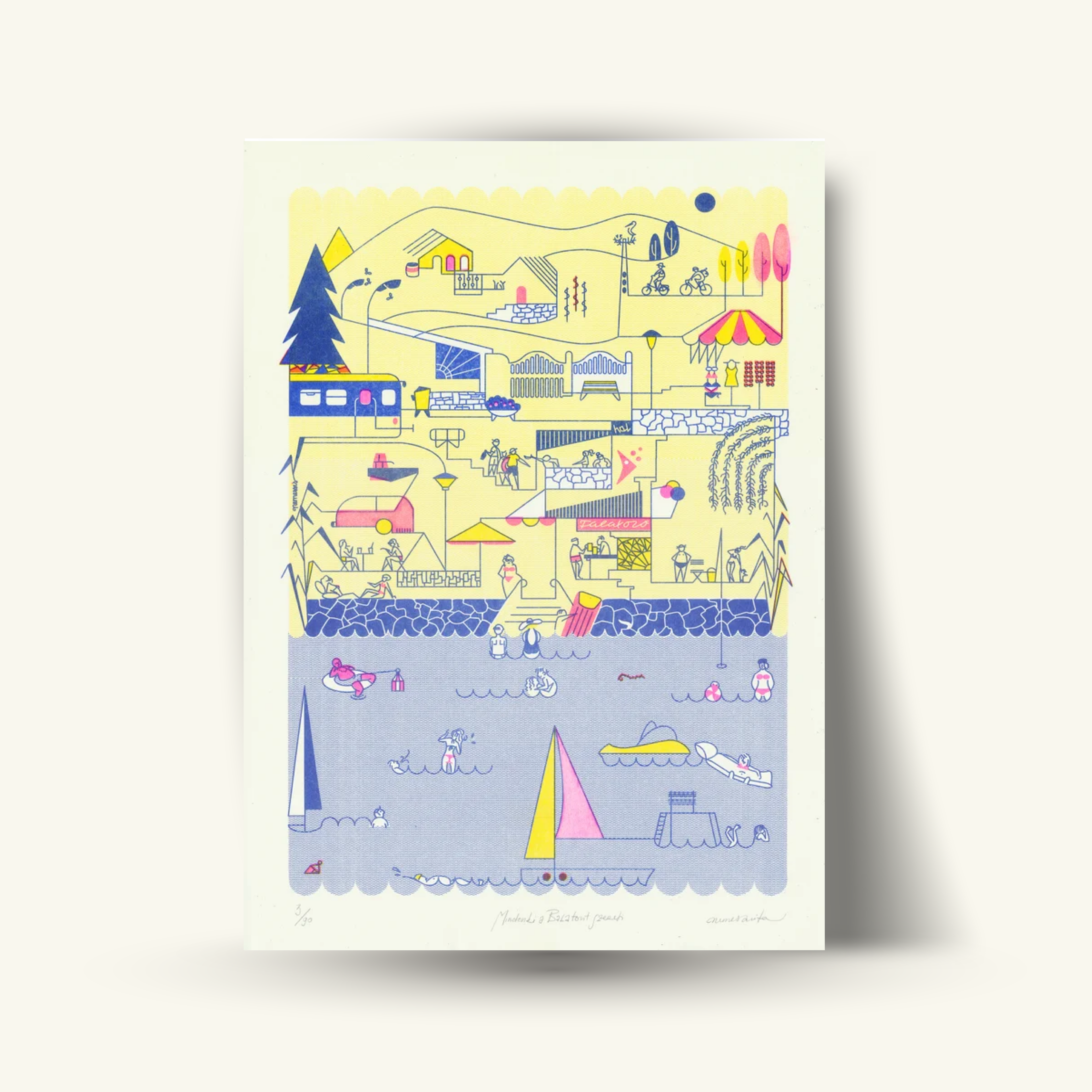 Everyone loves Lake Balaton funny print A3 