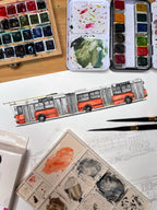 Budapest vehicles giclée print