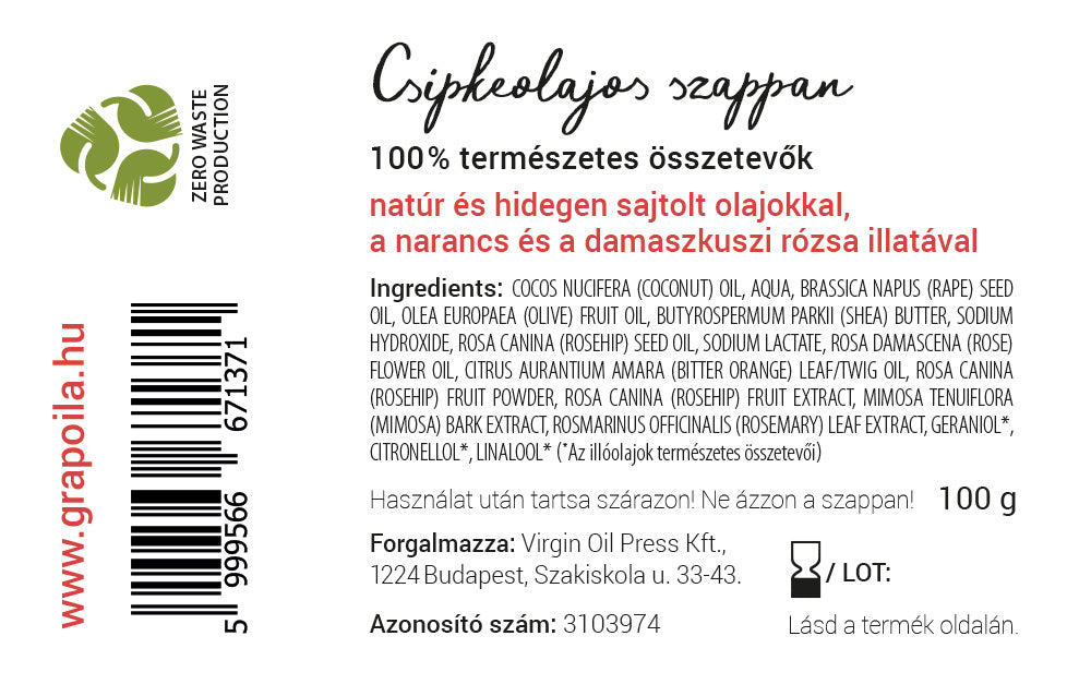 Jabón de aceite de rosa mosqueta 