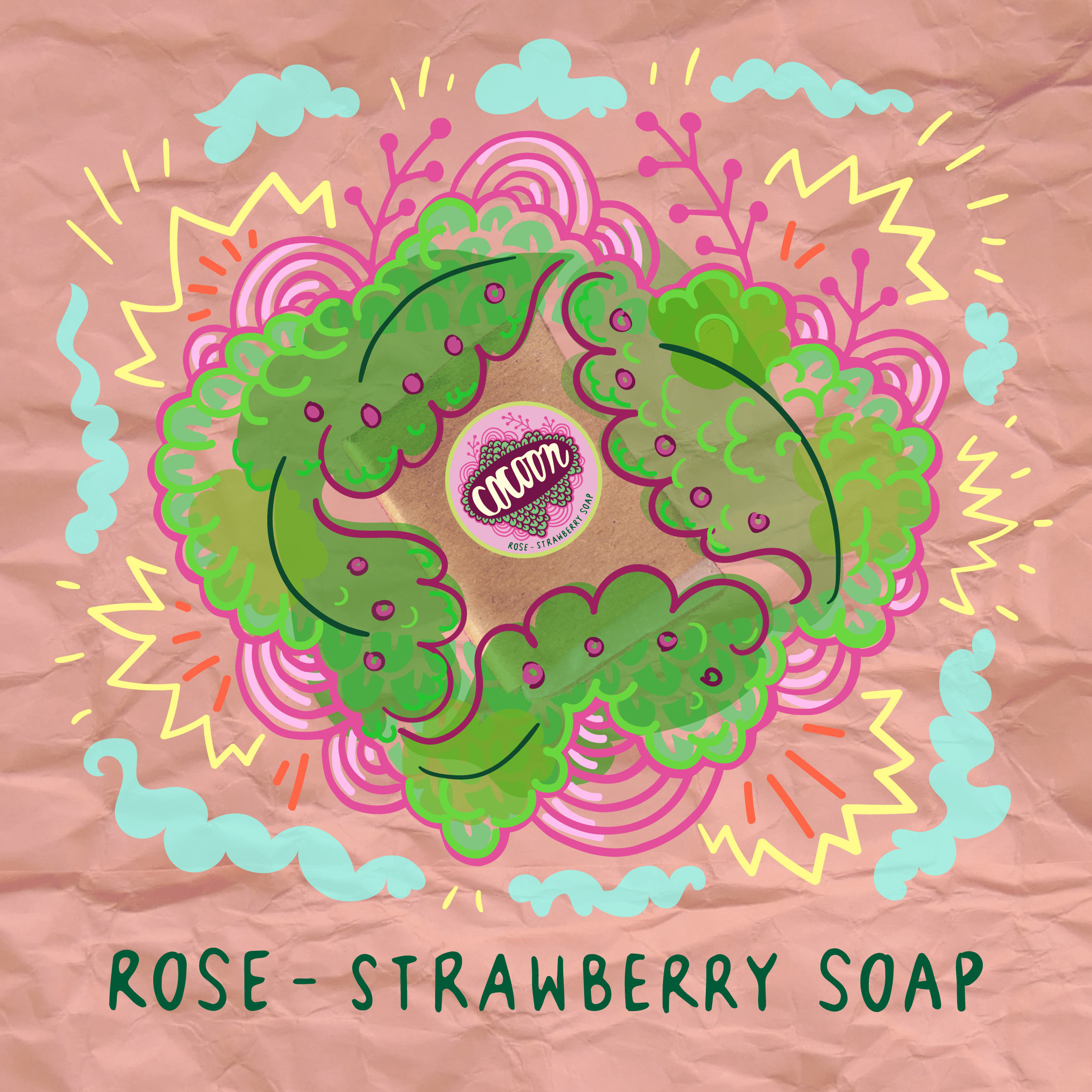 Strawberry-rose soap
