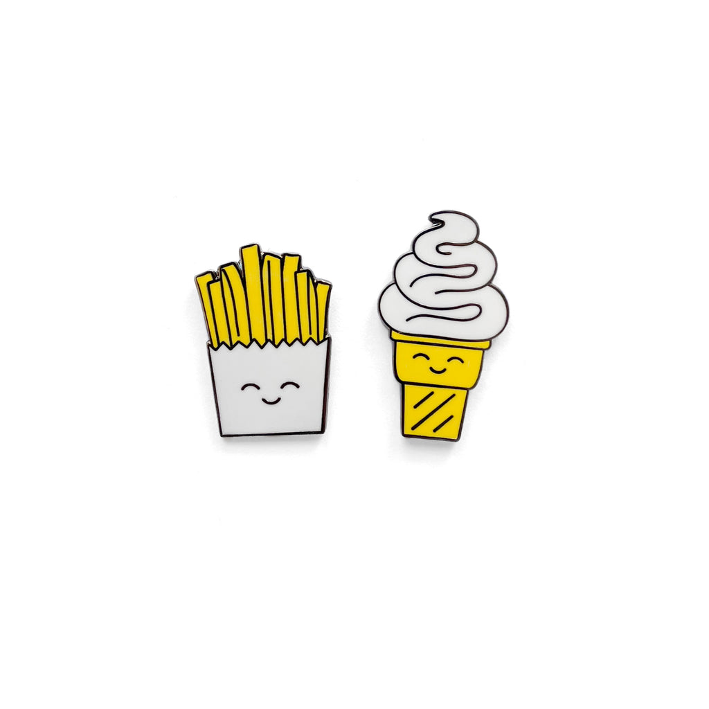 Ice cream and fries badge set (2)