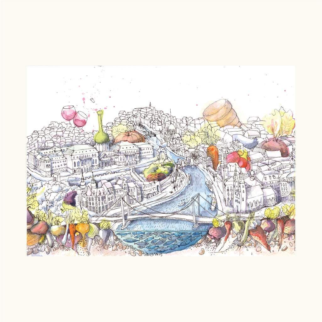Budapest Gastronomy 1 postcard / print