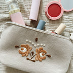Hand-embroidered toiletry bag