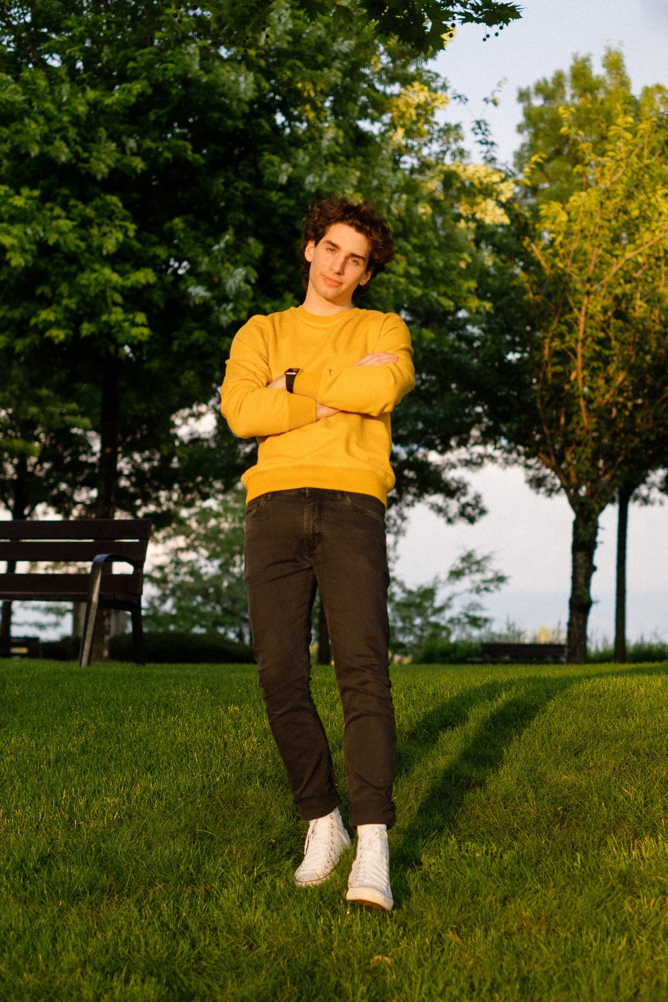 BICOLOR CREWNECK / MUSTARD