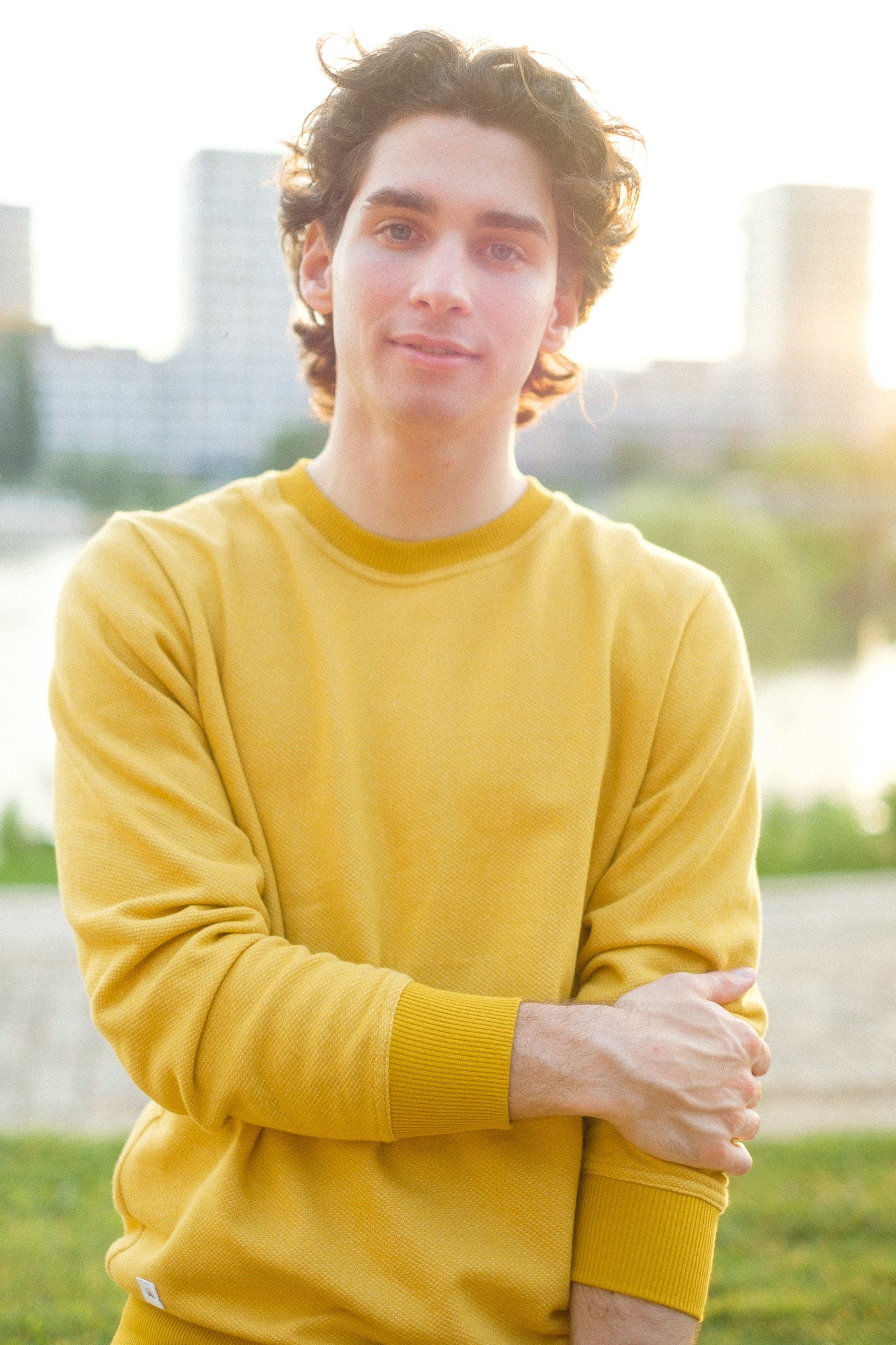 BICOLOR CREWNECK / MUSTARD