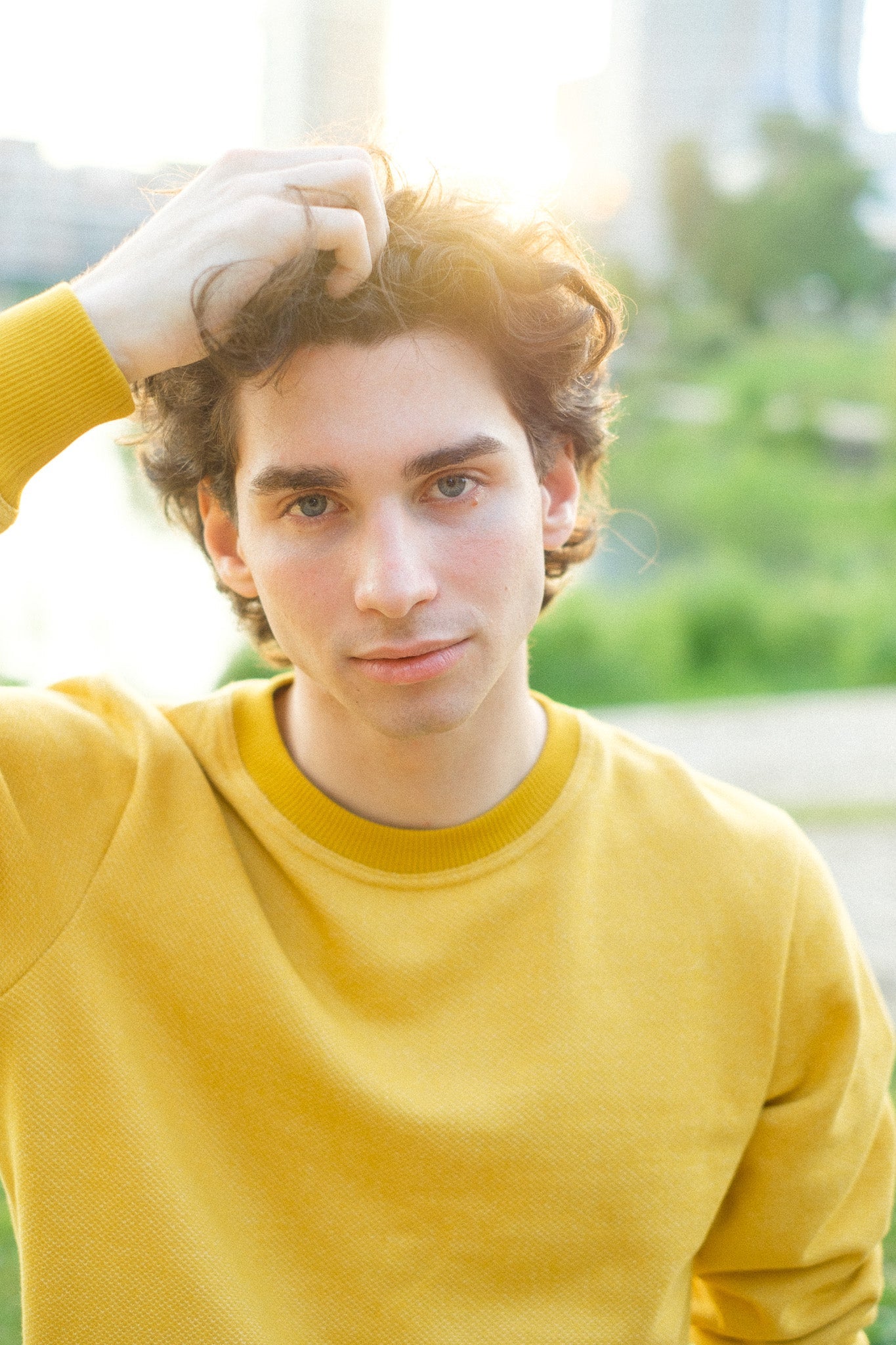 BICOLOR CREWNECK / MUSTARD