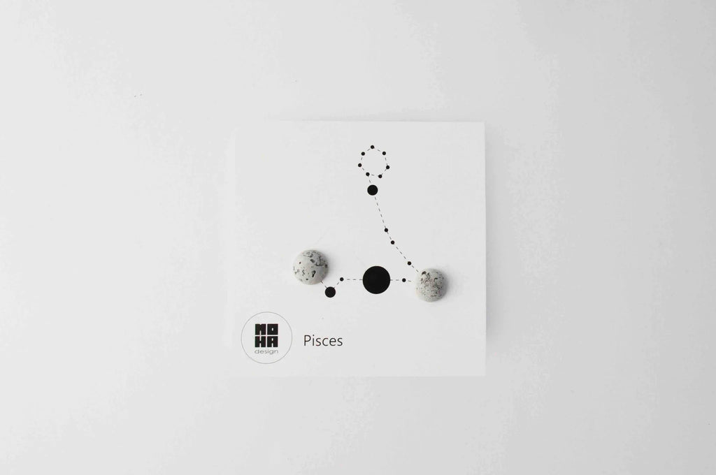 Horoszkóp beton fülbevaló - Halak