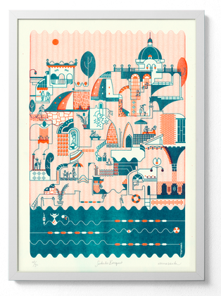 Sunbathing riso print A3 