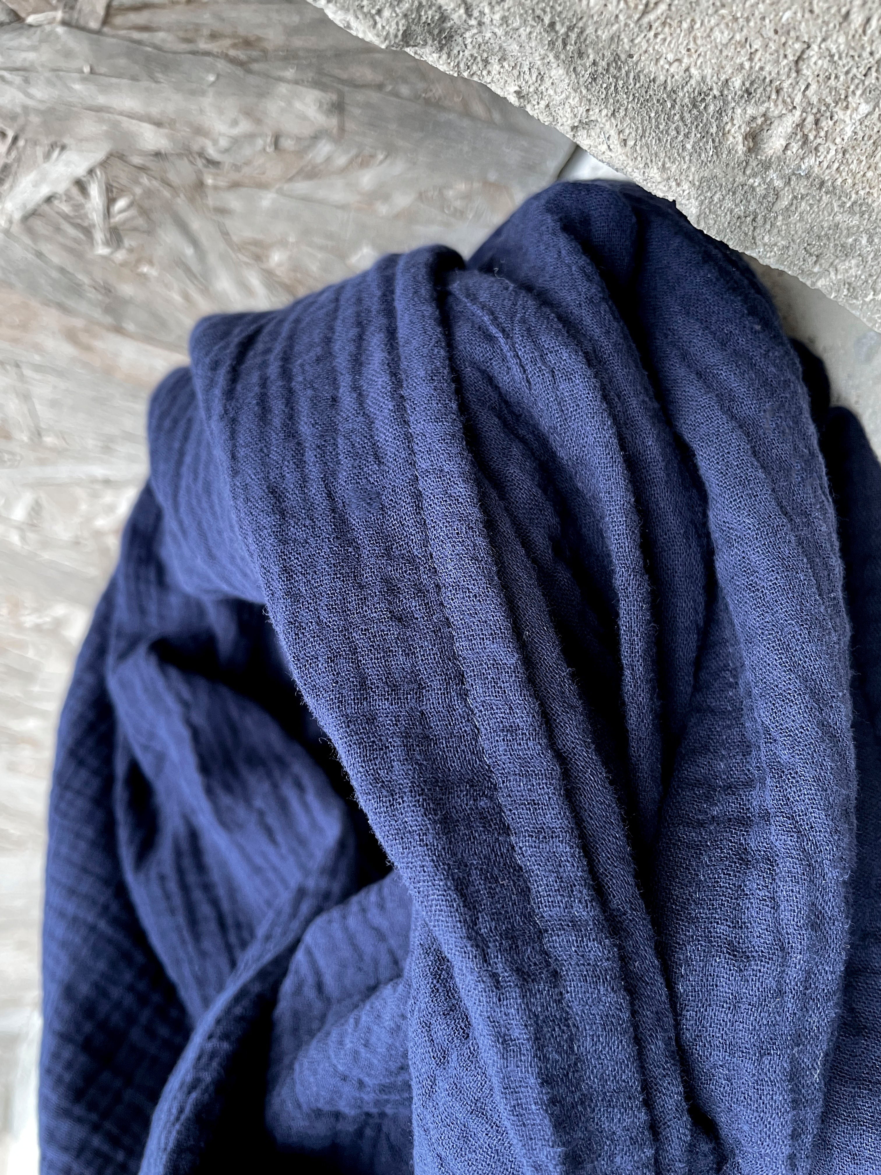 GAUZE SCARF BIG / NAVY