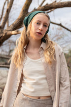 GAUZE SCARF SMALL / PETROL