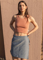 FLAP MINI SKIRT / DENIM