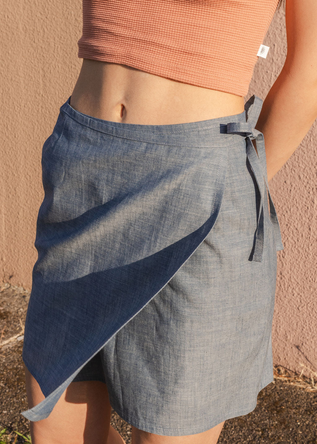 FLAP MINI SKIRT / DENIM