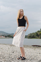 FLAP MIDI SKIRT / CHECKS