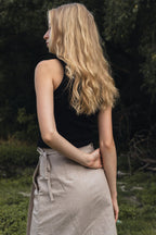 FLAP MIDI SKIRT / NATUR