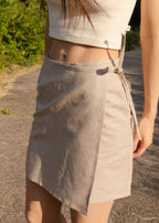 FLAP MINI SKIRT / NATUR