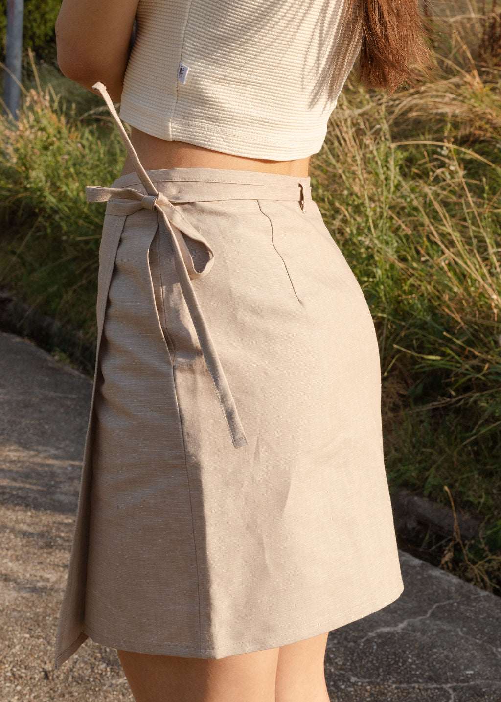 FLAP SKIRT / NATURAL LINEN