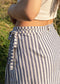 FLAP SKIRT / STRIPED LINEN