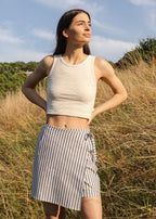 FLAP MINI SKIRT / STRIPED