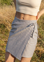 FLAP MINI SKIRT / STRIPED