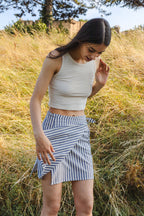 FLAP MINI SKIRT / STRIPED