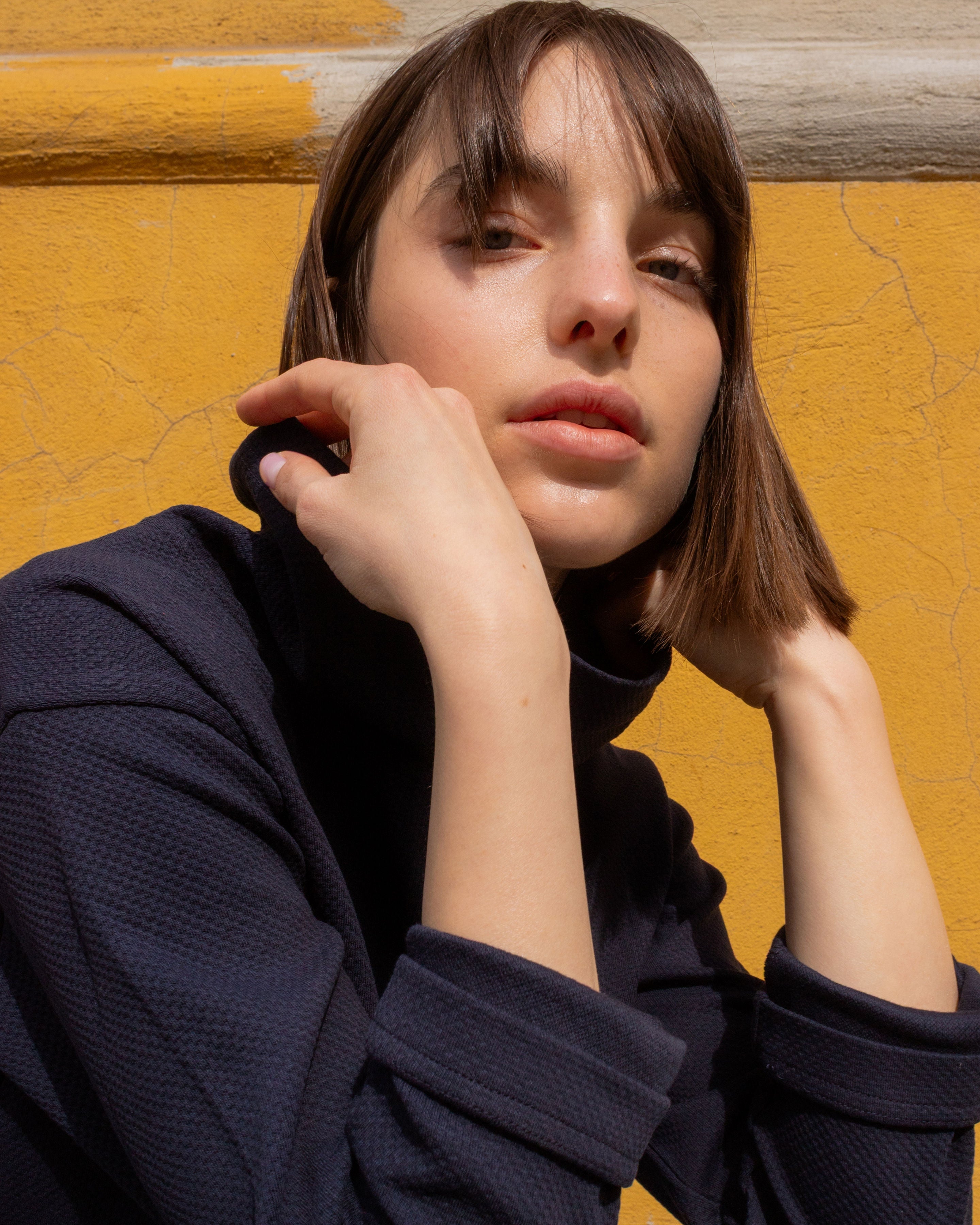 FUNNEL NECK / 3D NAVY