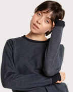 TWO-COLOR CREWNECK / NAVY