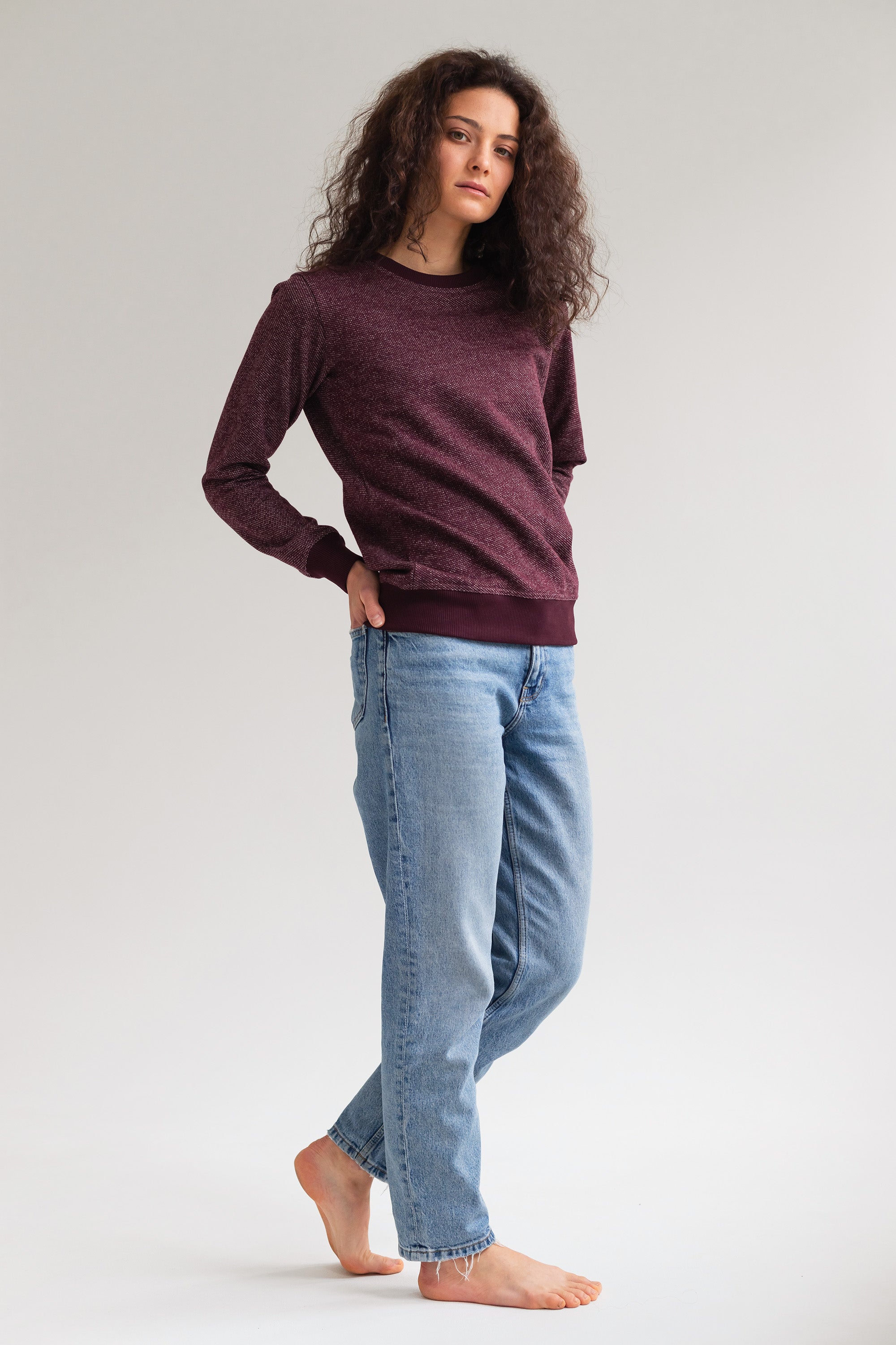 BICOLOR CREWNECK / WINE